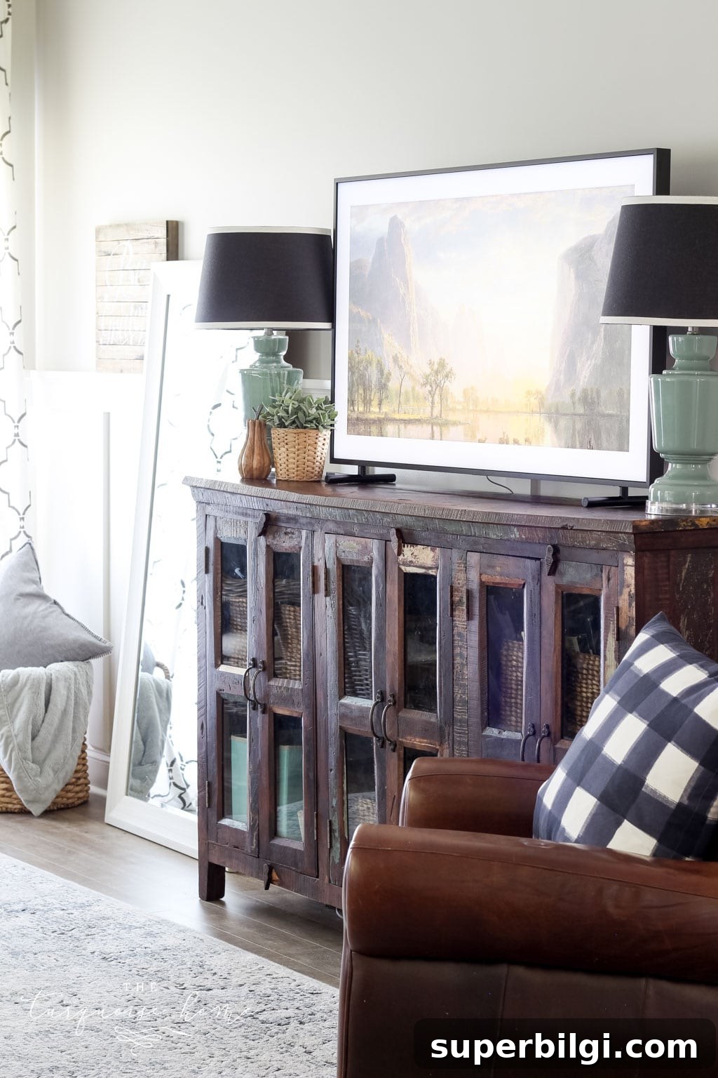 How High Should You Mount Your TV? Room-by-Room Guide 5 Fall living room with Samsung Frame TV 55