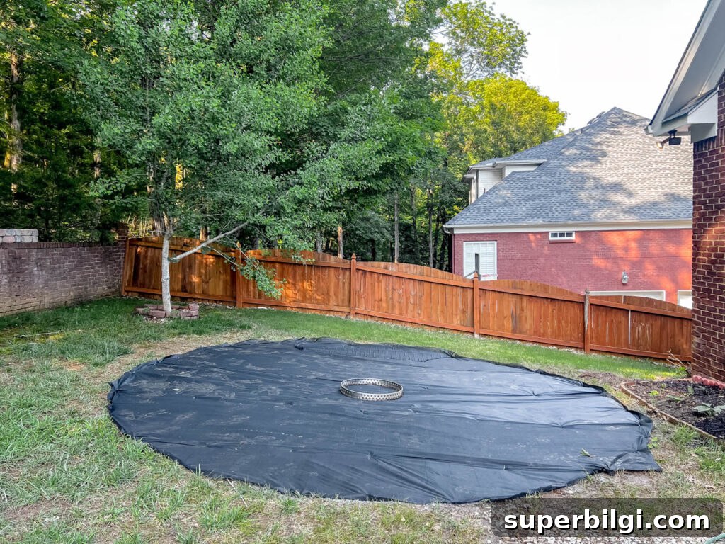 How to Build a Pea Gravel Fire Pit Area 8 landscape fabric for fire pit