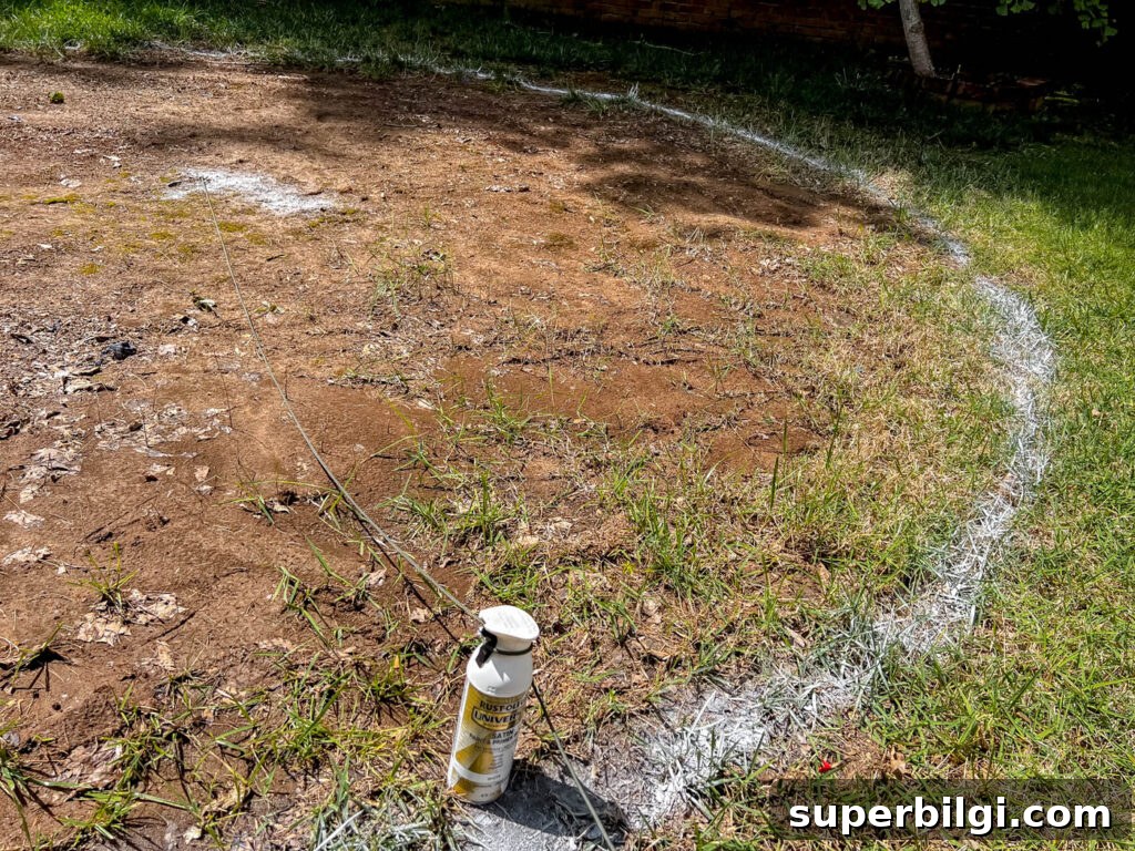 How to Build a Pea Gravel Fire Pit Area 7 Marking area for fire pit