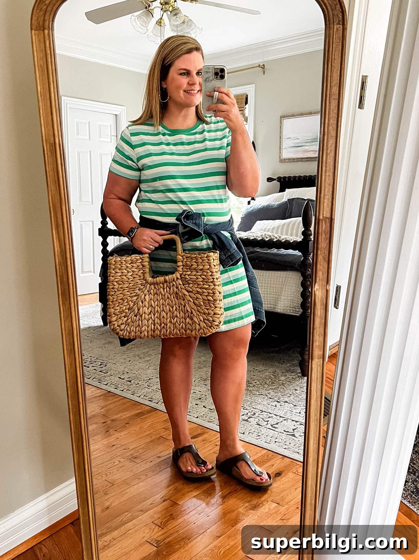 Cute Summer Dresses for Women: Trendy Outfit Ideas 2 Green striped summer t-shirt dress