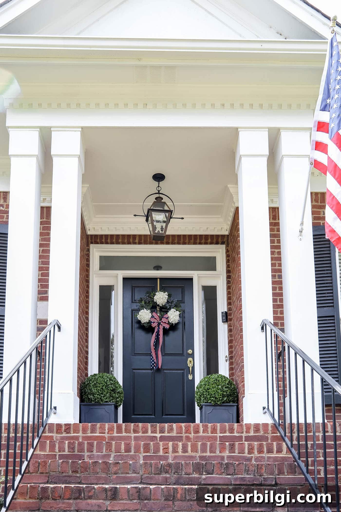 DIY Patriotic Wreath for Fourth of July & Memorial Day 8 4th of July Wreath and Front Porch