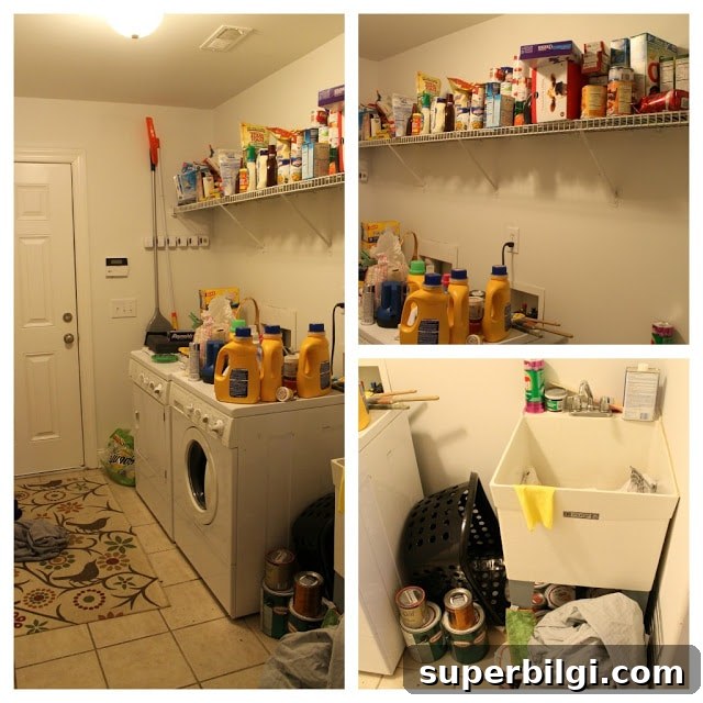 16 Budget Friendly Laundry Room Storage Ideas 12 Laundry Room BEFORE