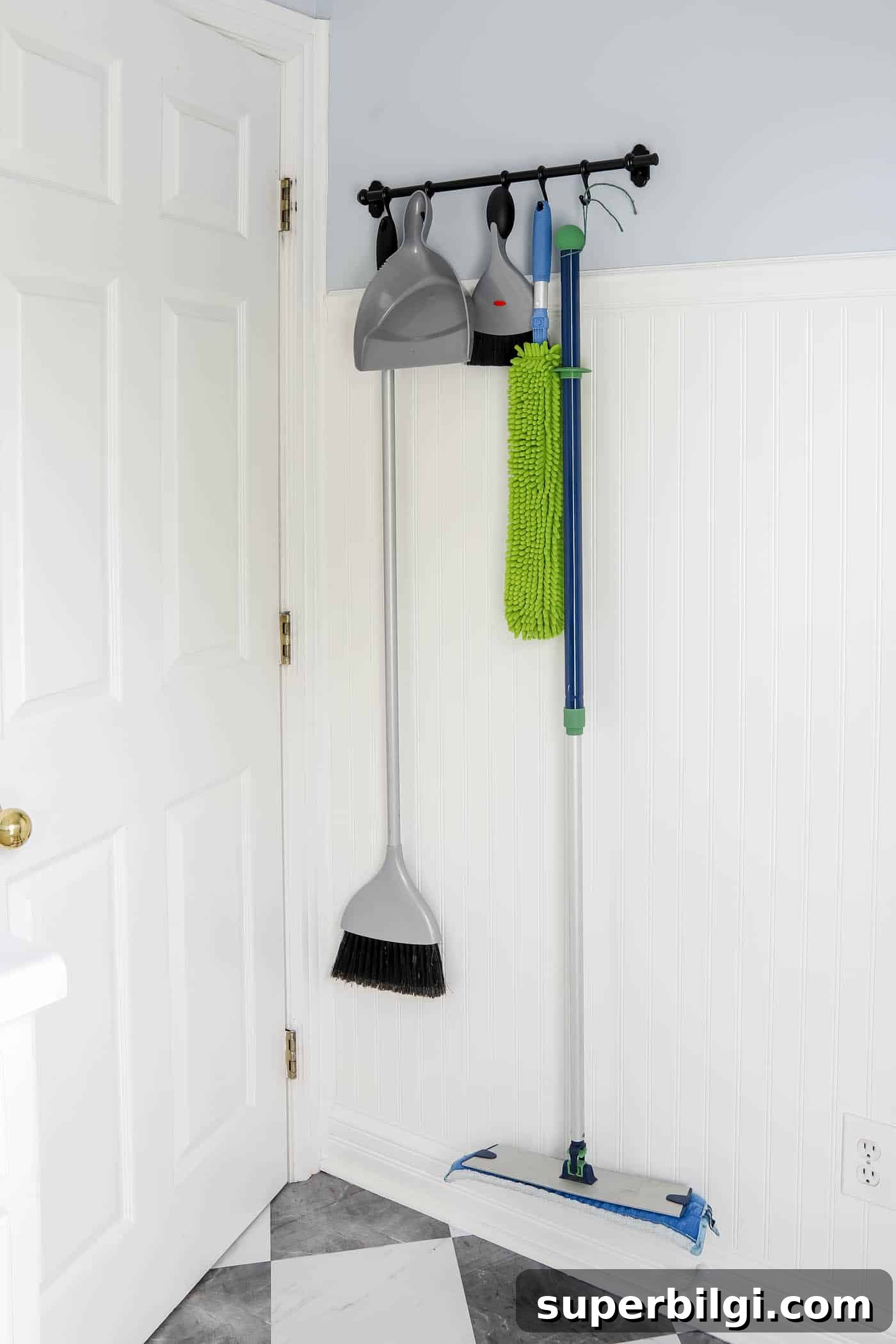16 Budget Friendly Laundry Room Storage Ideas 16 Hide tools behind the door with hooks