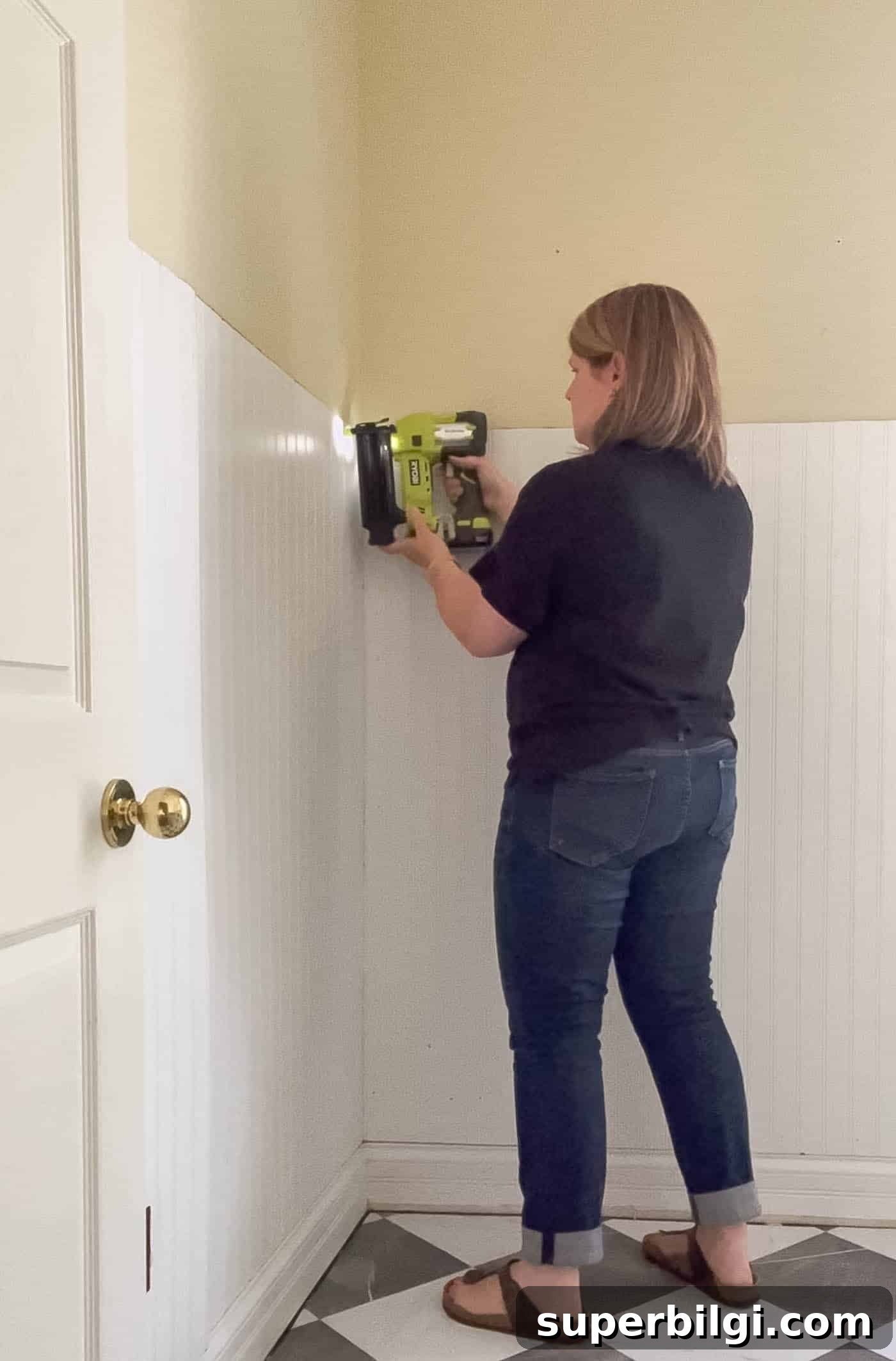 Beadboard Home Upgrades: Design Ideas, Costs and Installation 10 Install beadboard with nail gun