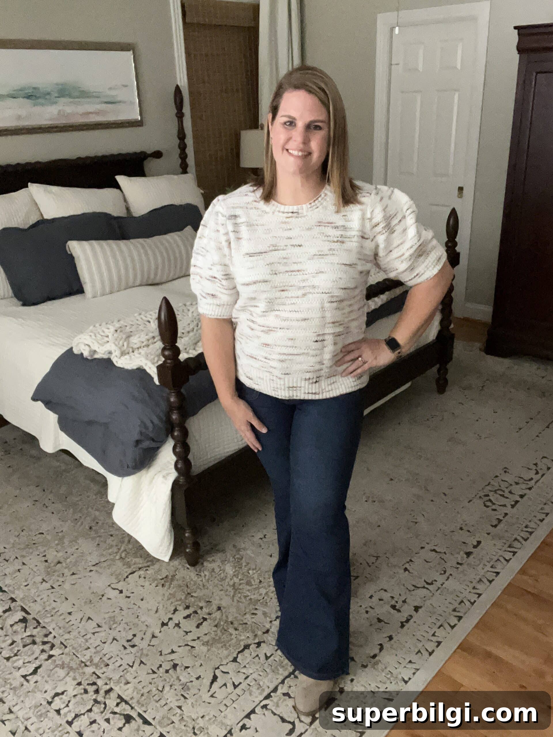 Early Fall Tops and Sweaters to Wear Now 6 Puff-Sleeve Sweater Shirt