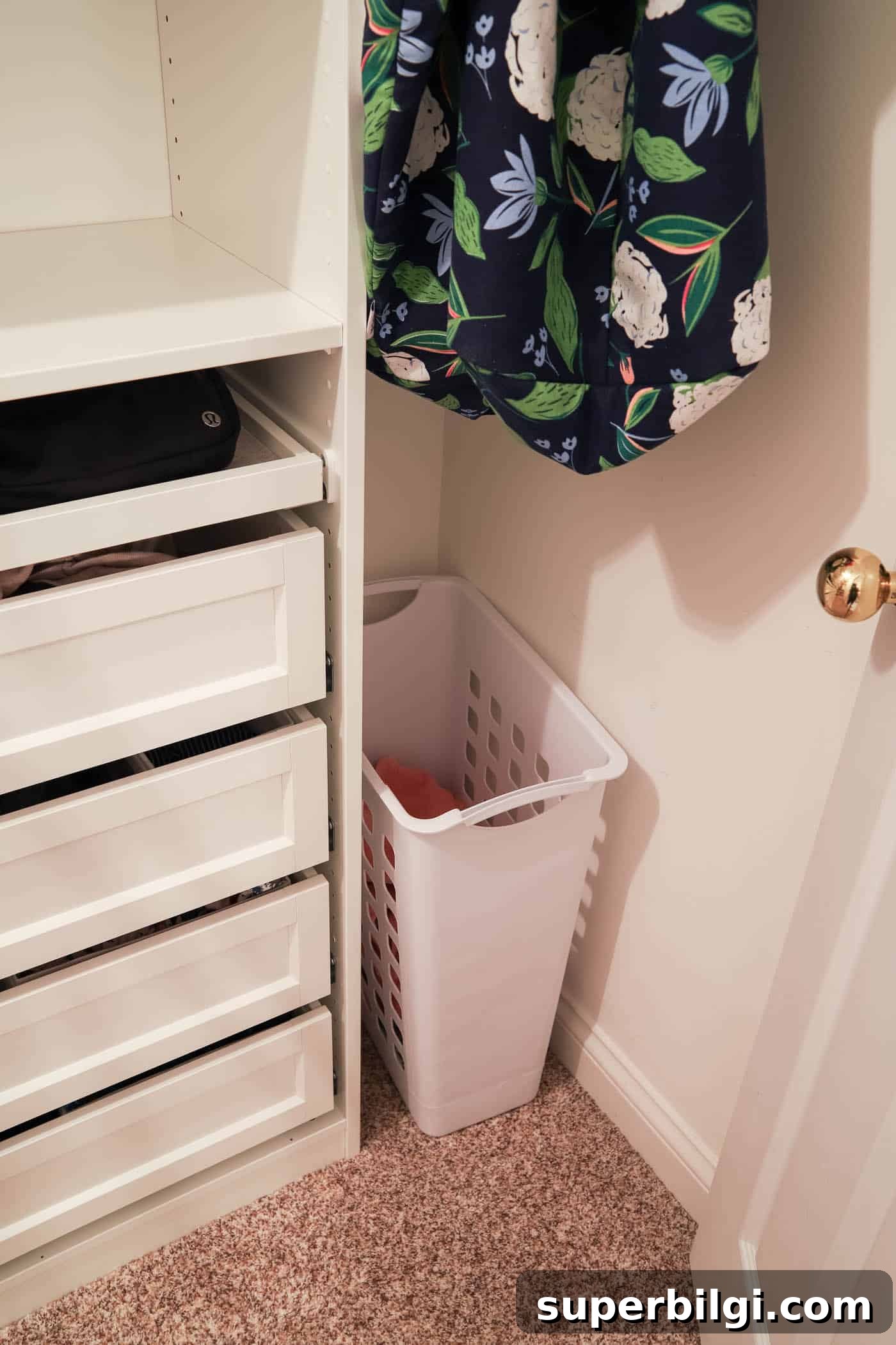 How to Maximize Closet Space Using the IKEA PAX System 17 Slim clothes hamper