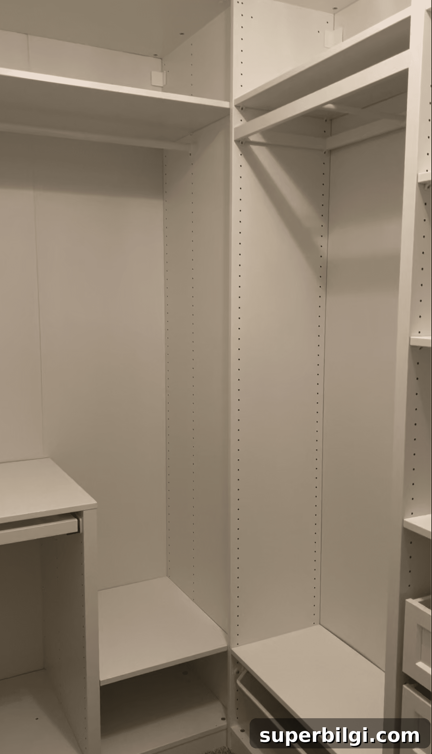How to Maximize Closet Space Using the IKEA PAX System 8 corner of a closet system from IKEA