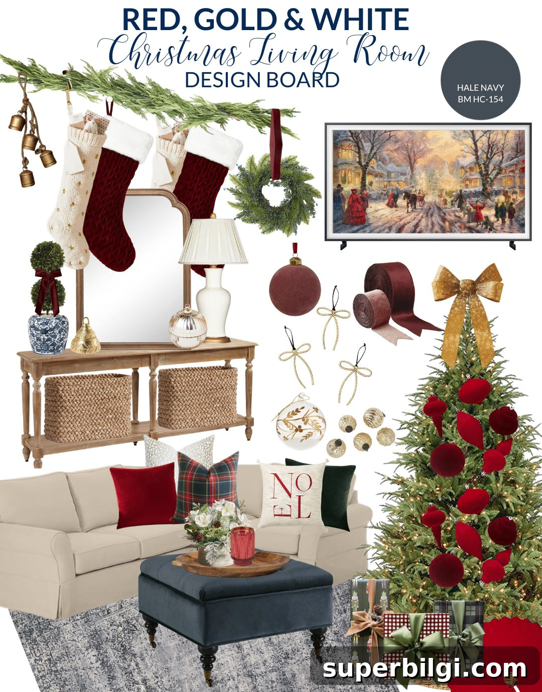 Red, White and Gold Christmas Decor Ideas 3 Red Christmas Decor Design Plan