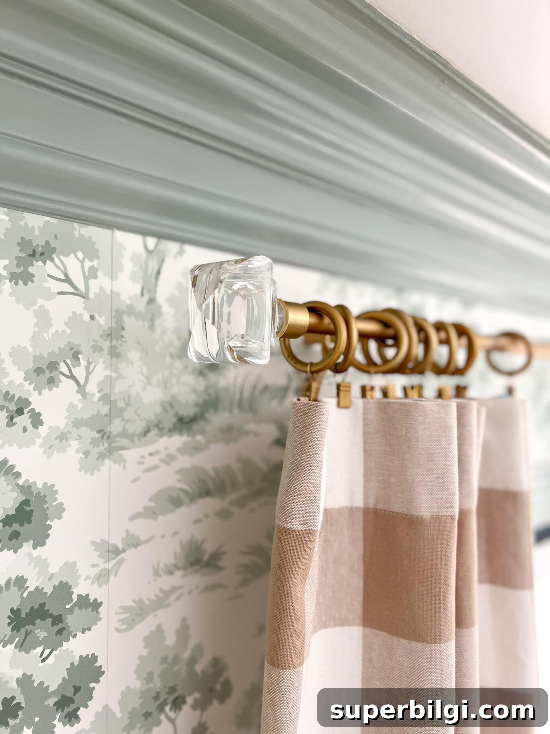 How to Hang Curtains: Step-by-Step Rod Installation 9 Glass cut curtain finial