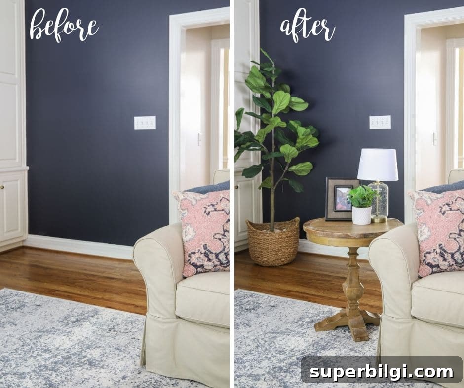 13 Creative Corner Decor Ideas to Transform Small Spaces 2 Living Room with Accent Table