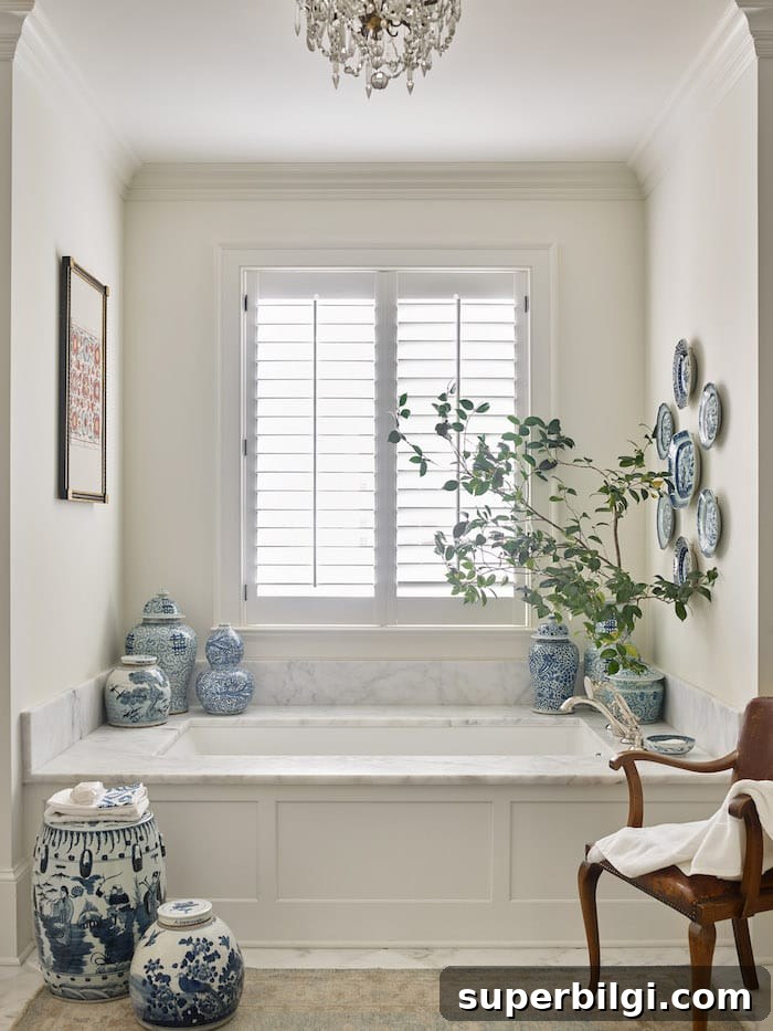 How to Style Ginger Jars for Elegant Home Decor 11 ginger jars next to bathtub