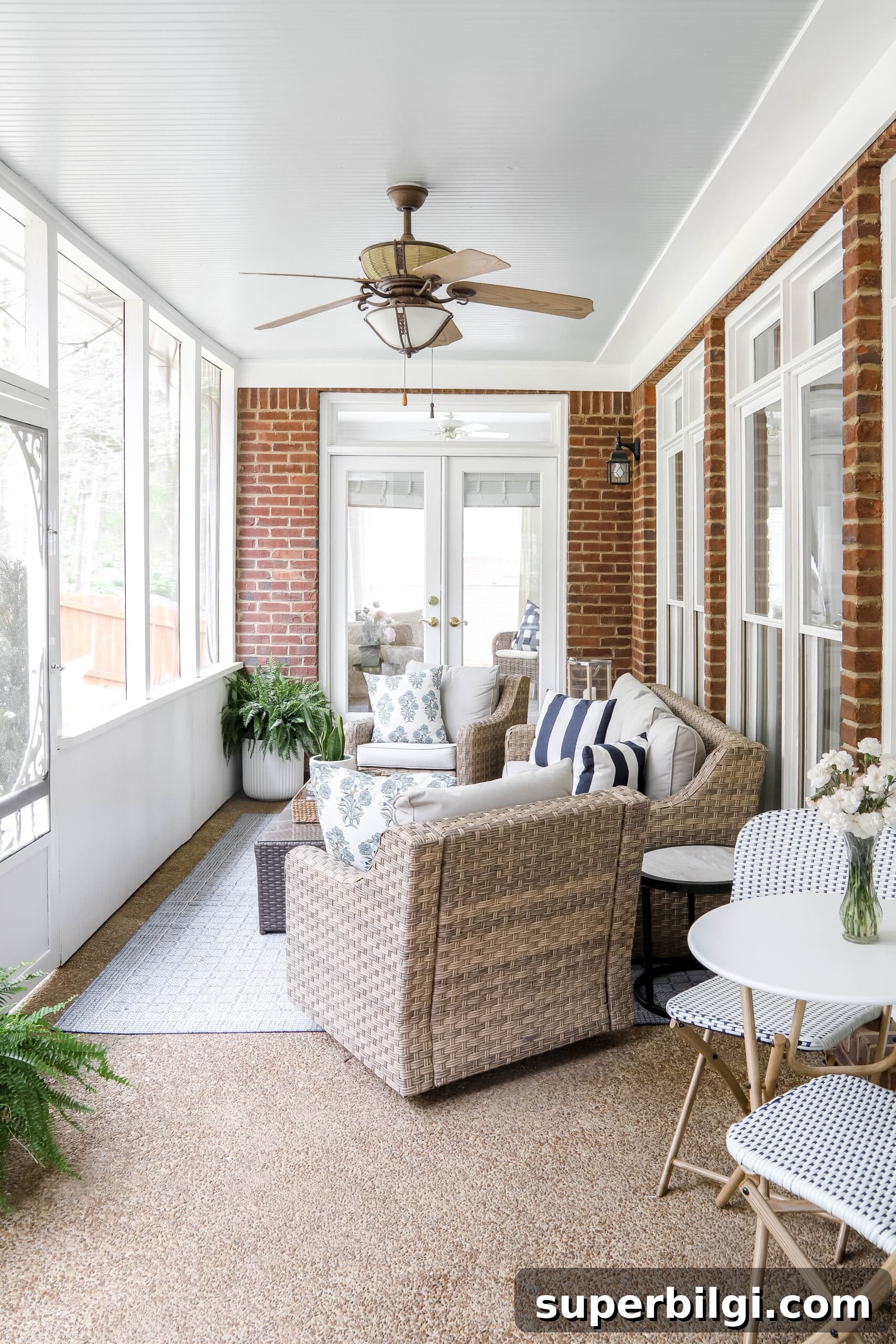 Affordable Wicker Patio Furniture: Stylish Outdoor Sets 5 screened-in back porch with wicker furniture