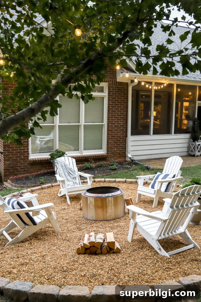 Hang Outdoor String Lights: DIY Patio and Backyard Tips 9 Fire Pit Area