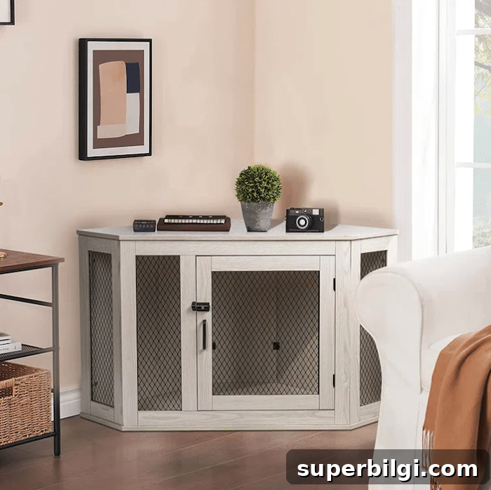 10+ Stylish Dog Crate Furniture Ideas for Modern Homes 9 Archie & Oscar Bromborough Corner Dog Crate Furniture