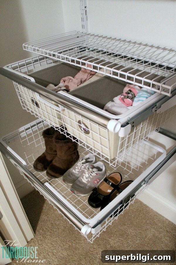 Miss A's Closet System: Stylish Closet Organization Ideas 7 Organizing: Miss A's New Closet System | TheTurquoiseHome.com
