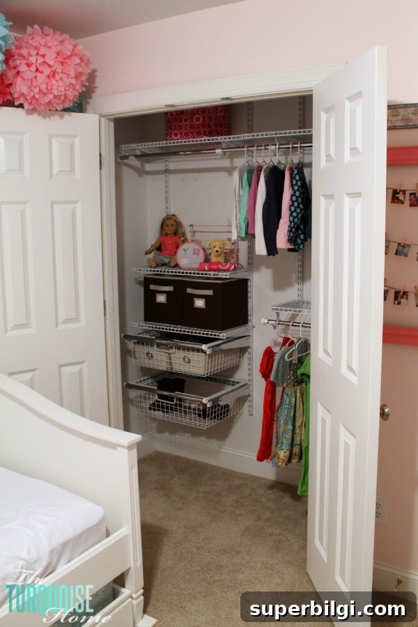 Miss A's Closet System: Stylish Closet Organization Ideas 8 Organizing: Miss A's New Closet System | TheTurquoiseHome.com