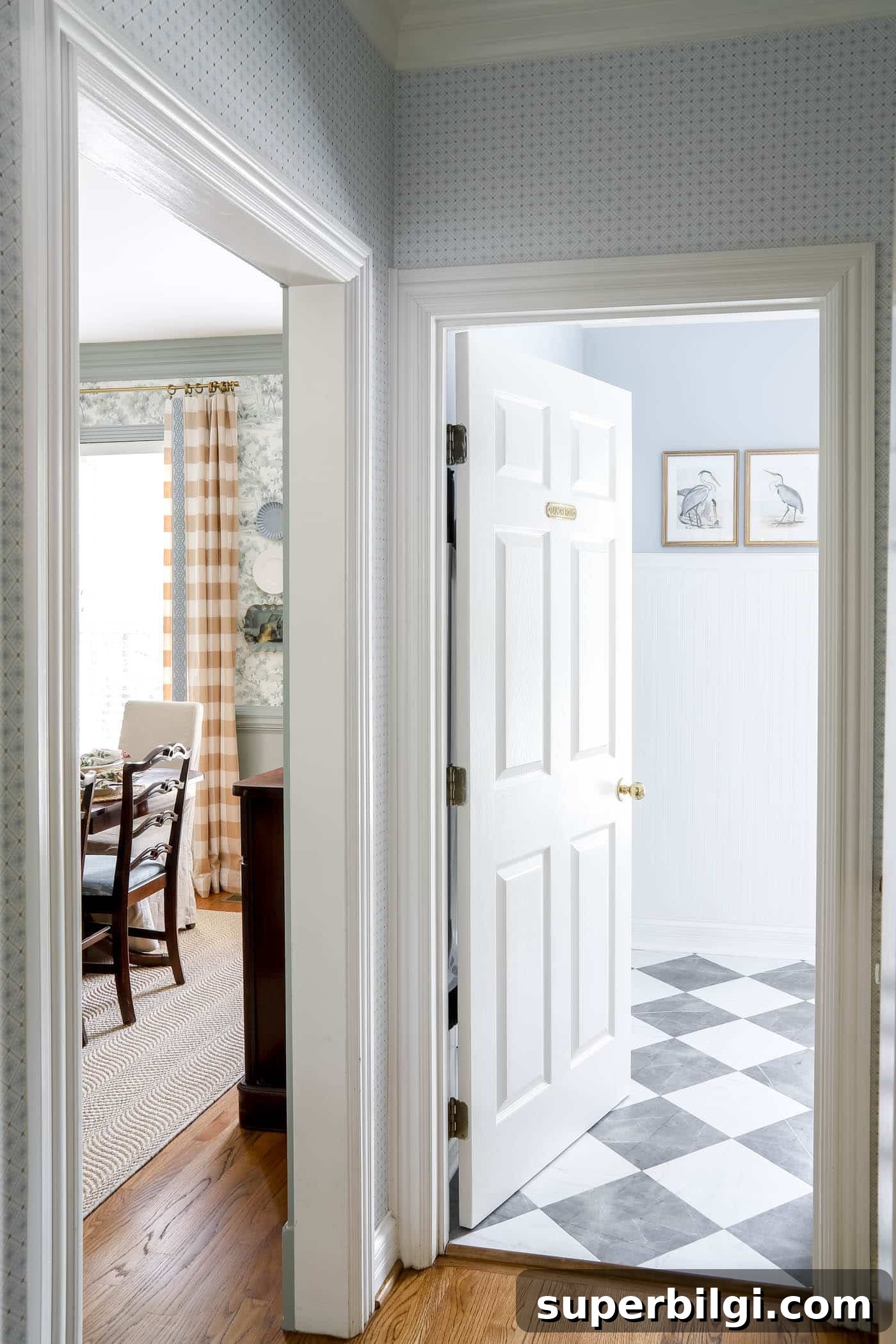 10+ Butler's Pantry Ideas for Stylish, Functional Spaces 9 Butler's pantry view into a formal dining room and laundry room space.