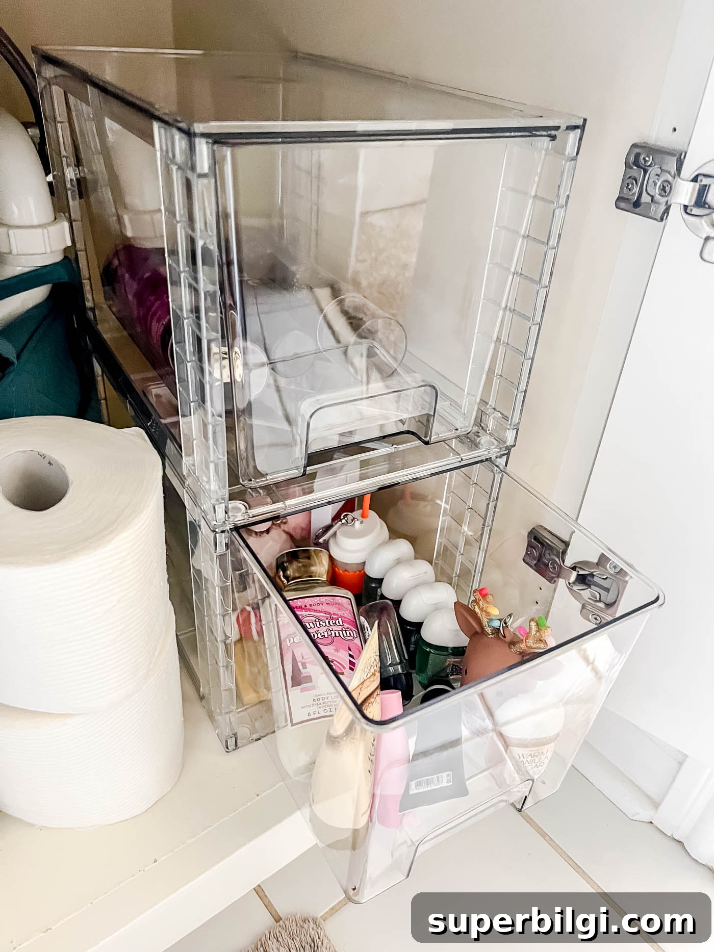 Under-Sink Storage Ideas for Bathroom Organization 8 under the bathroom sink storage stacking bins