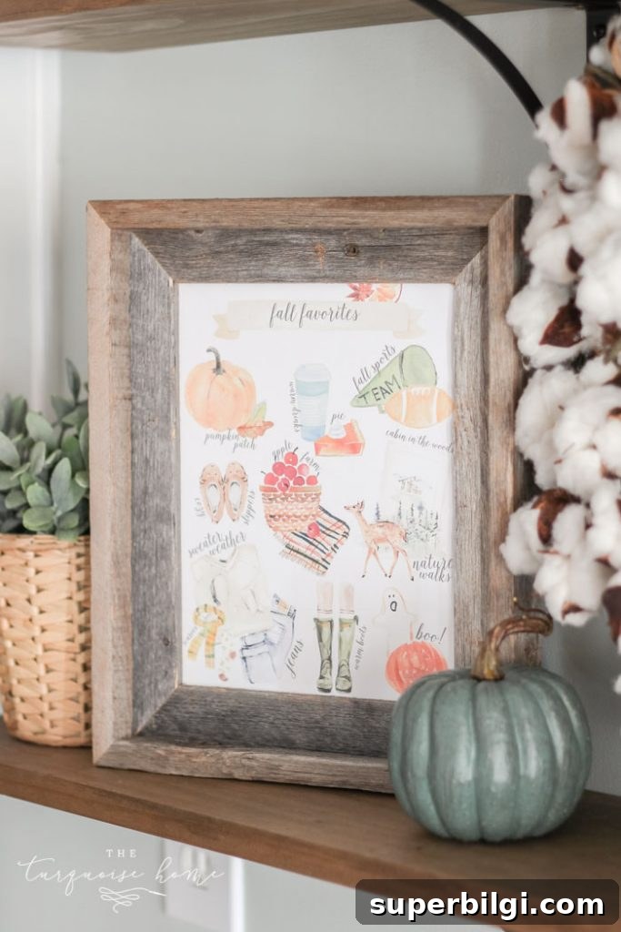 Cozy Fall Favorites Free Printable