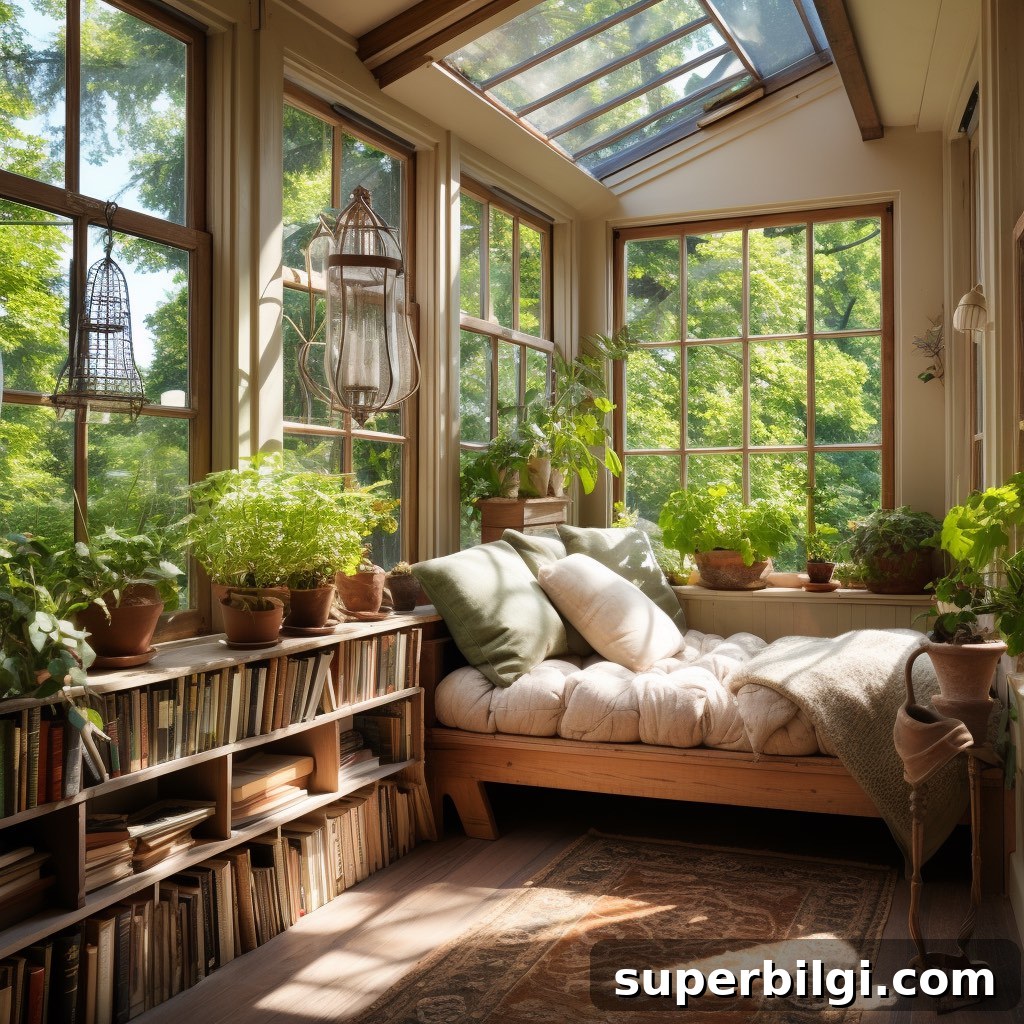 10 Cozy Reading Nook Ideas to Inspire Your Home 14 sunroom reading nook with plants