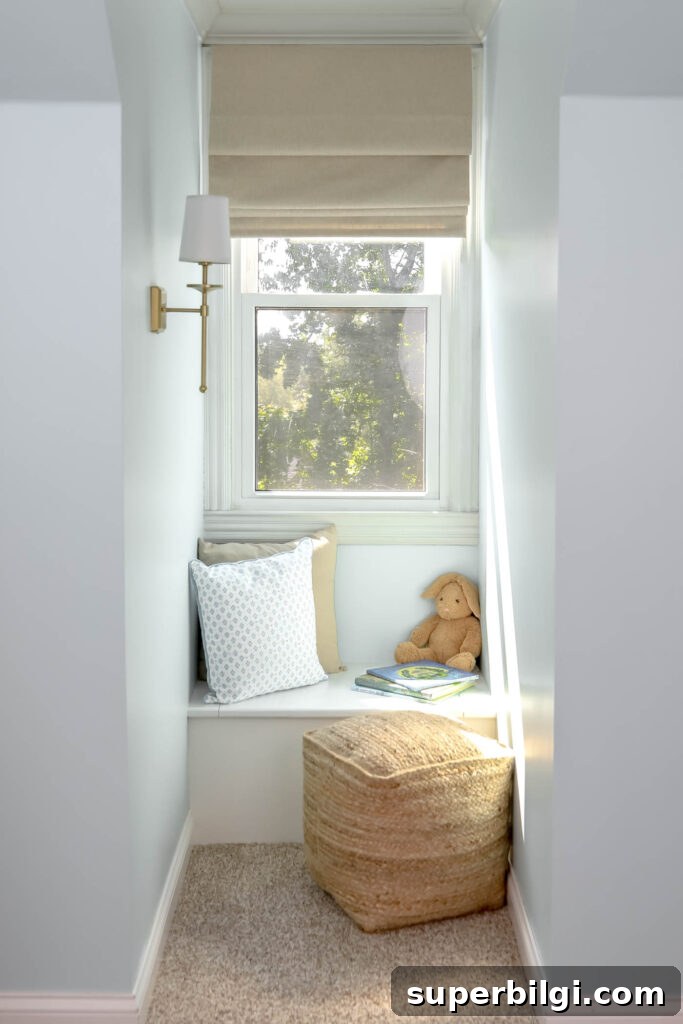 10 Cozy Reading Nook Ideas to Inspire Your Home 4 Coastal theme Reading Nook with Tidewater paint on the walls.