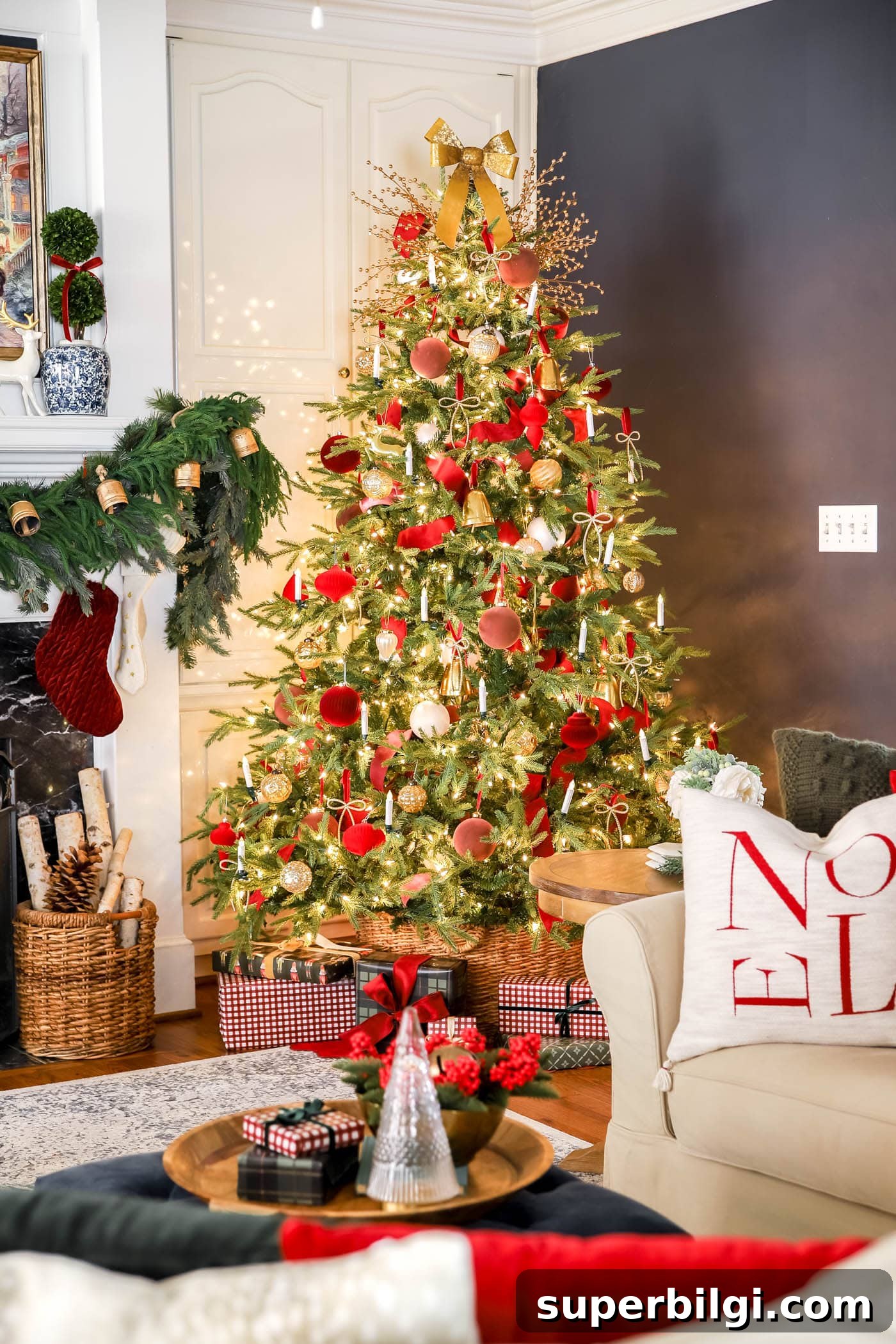 Orange, Blue and Brown Christmas Decor Ideas 3 Red, White & Gold Christmas Tree Decor