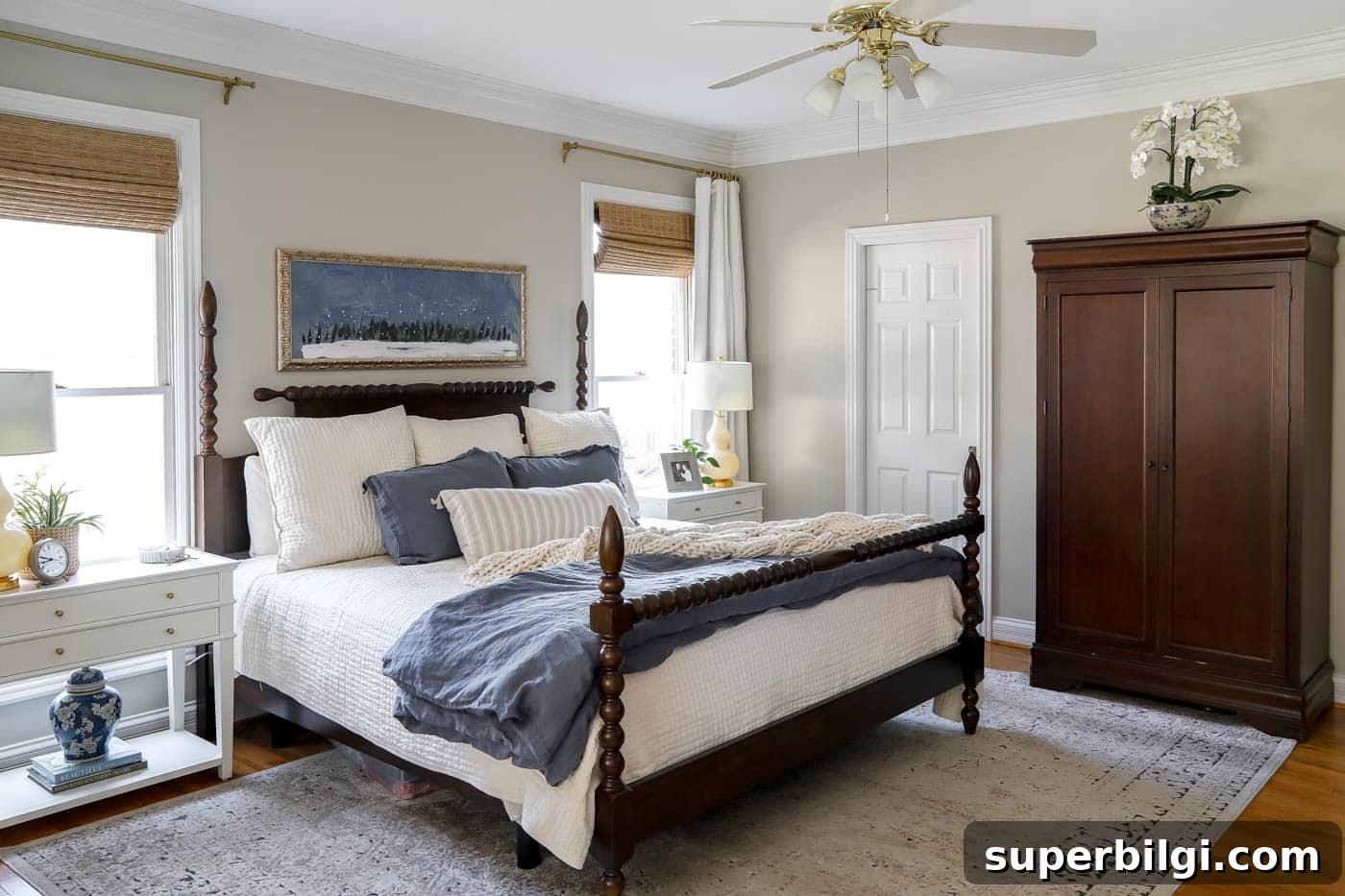 Traditional Bedroom Design Plan: Classic Ideas & Layouts 9 primary bedroom with ceiling fan