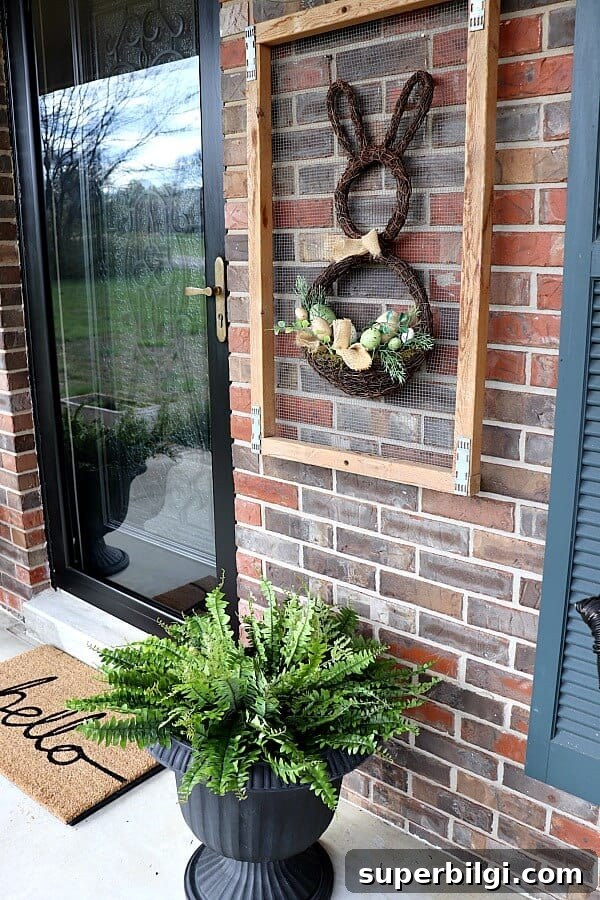 Small Porch Decorating Ideas to Maximize Style and Space 18 spring wall decor on a small front porch.