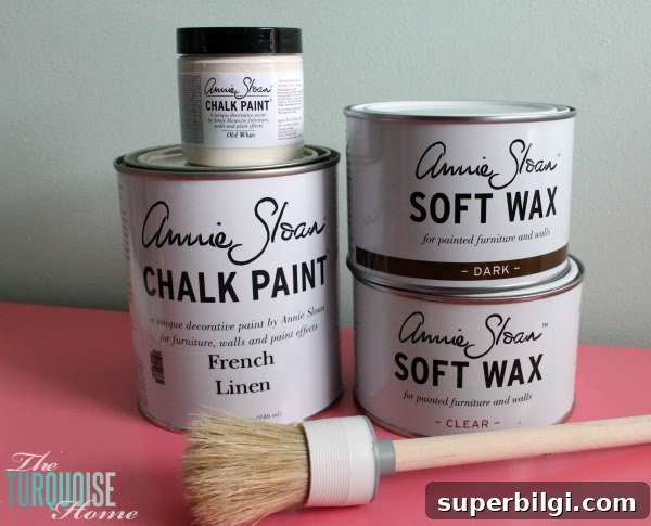 Gray Crib Before & After with Annie Sloan Chalk Paint 5 Annie Sloan French Linen and Old White Chalk Paint | TheTurquoiseHome.com