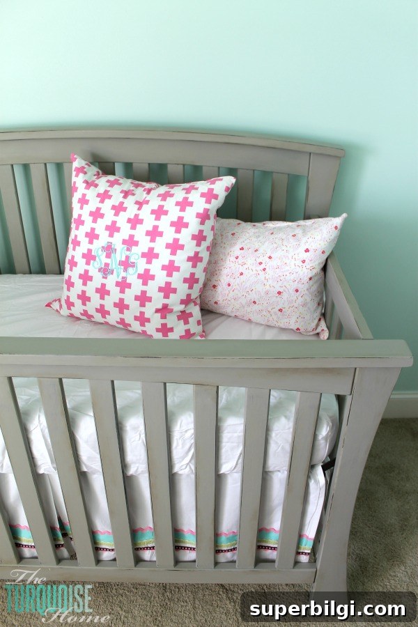 Gray Crib Before & After with Annie Sloan Chalk Paint 6 Beautiful Gray Crib Makeover with Annie Sloan Chalk Paint | TheTurquoiseHome.com