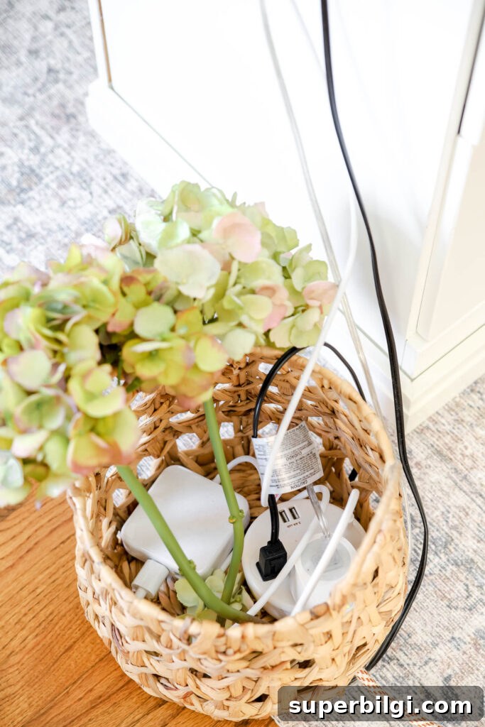 Hydrangea Decorating Ideas: Centerpieces and Bouquets 9 office desk cord organization idea