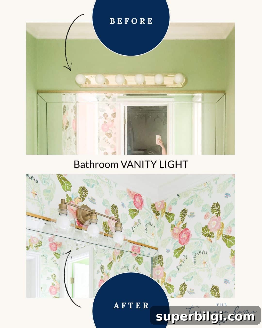 Before and After: Home Lighting Makeover for a Cozier Space 8 before and after bathroom vanity lighting