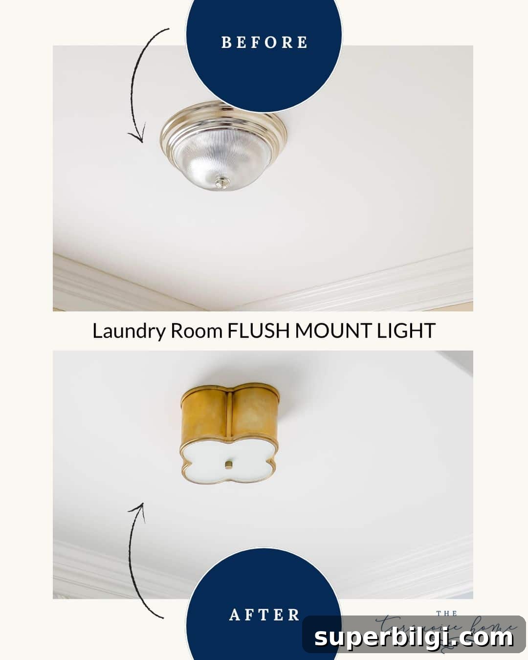 Before and After: Home Lighting Makeover for a Cozier Space 9 before and after laundry lighting