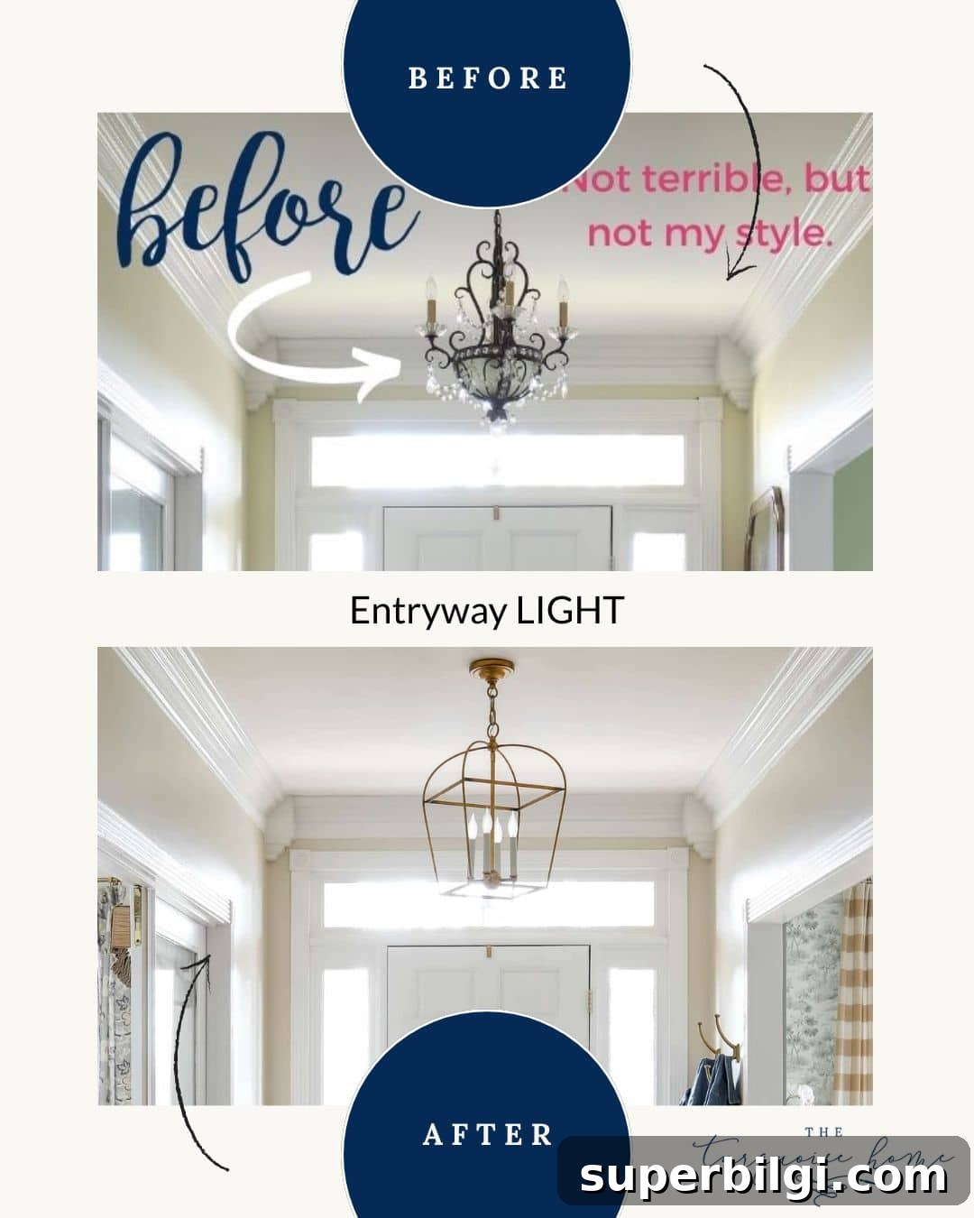 Before and After: Home Lighting Makeover for a Cozier Space 3 before and after entry way lighting