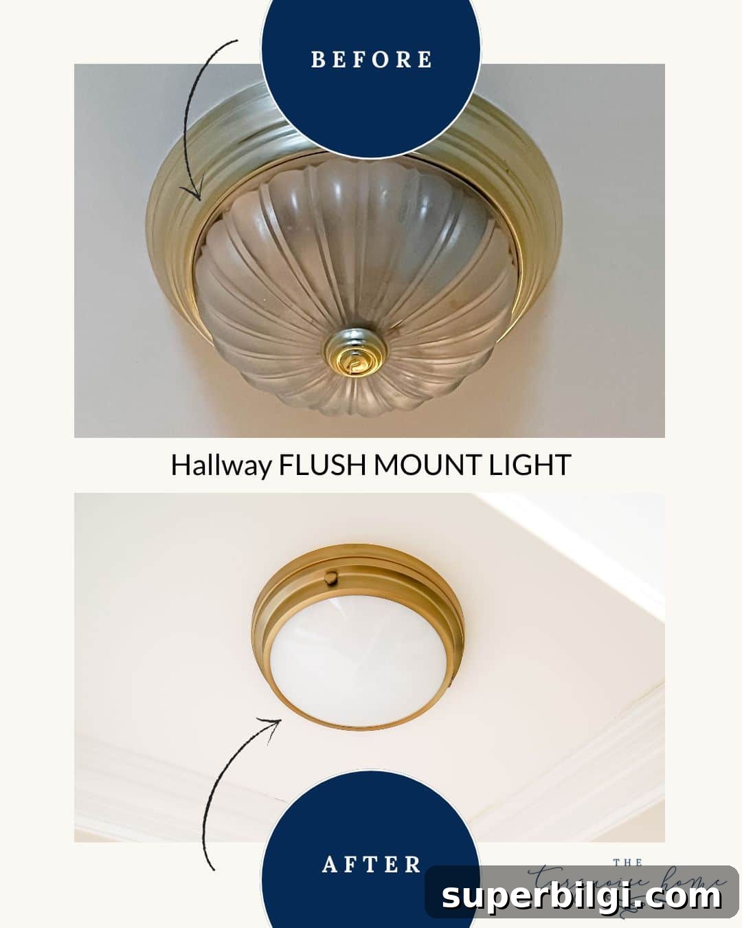 Before and After: Home Lighting Makeover for a Cozier Space 5 before and after flush mount lighting