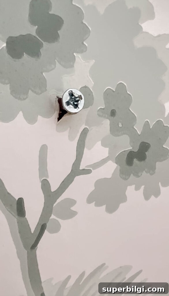 How to Hang Decorative Plates on a Wall Safely 10 cut a piece of wallpaper before screwing or nailing holes in the wall.
