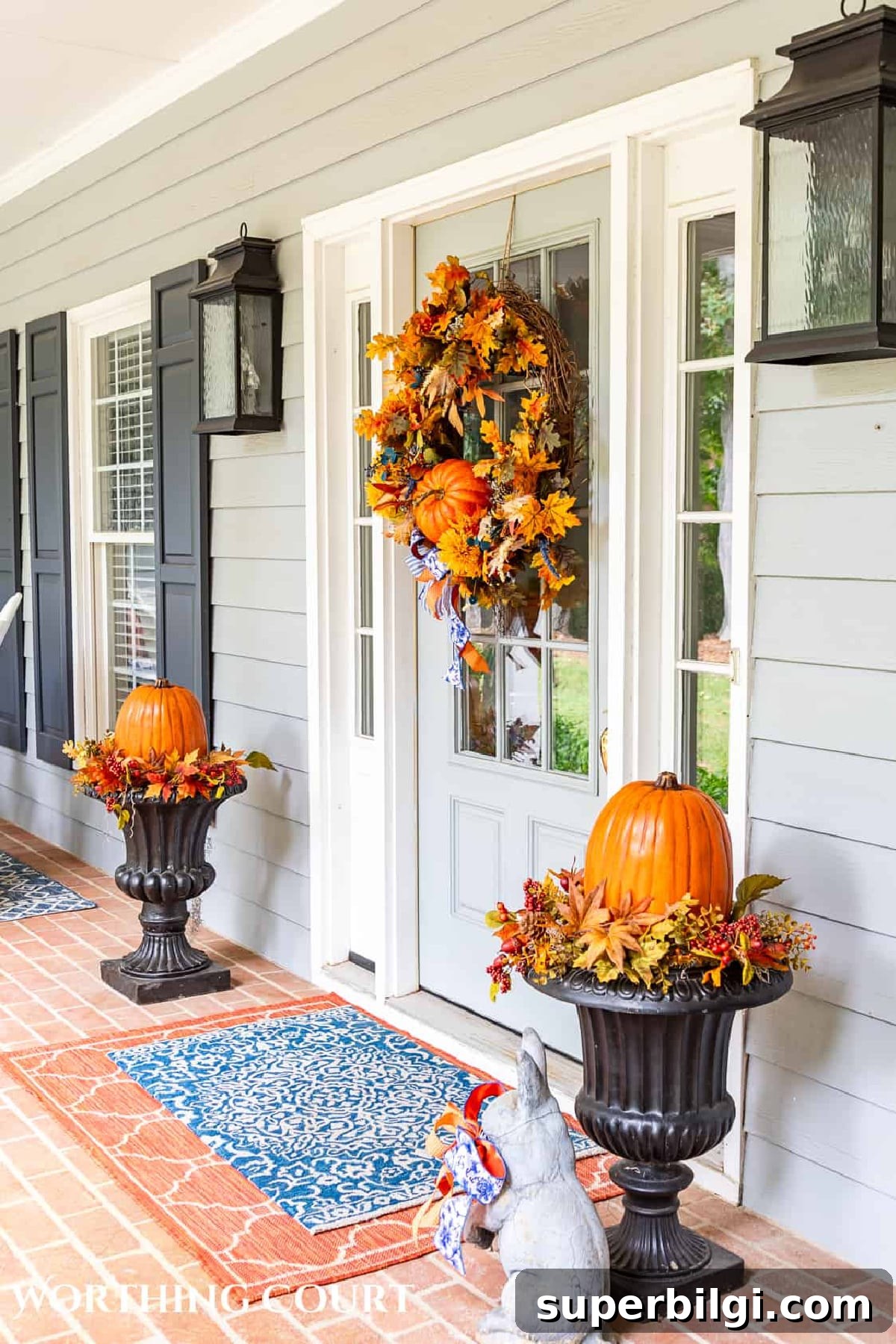 Fall Tablescape Ideas with Vintage Charm 6 Large fall porch decorated