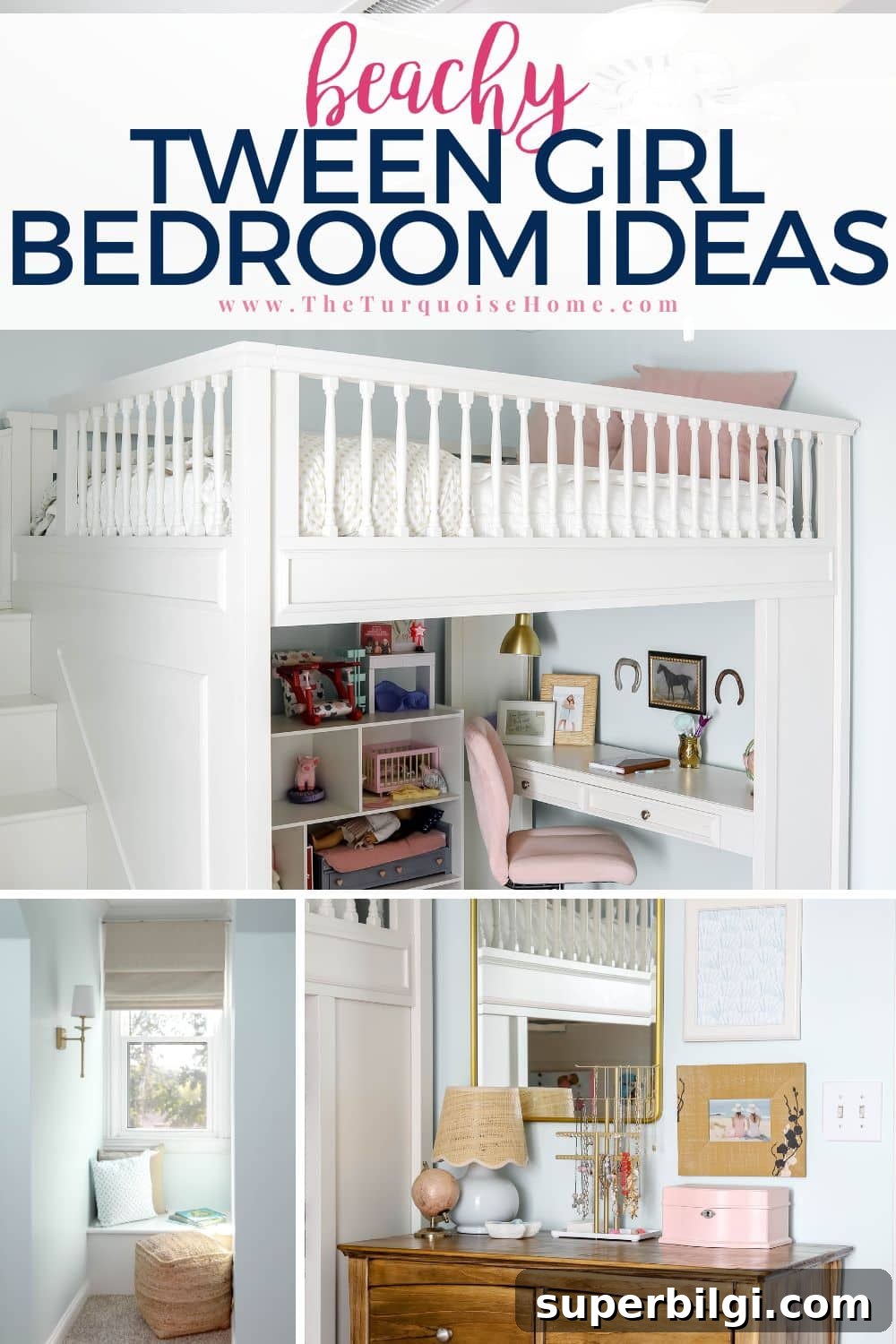 beachy tween girl bedroom makeover