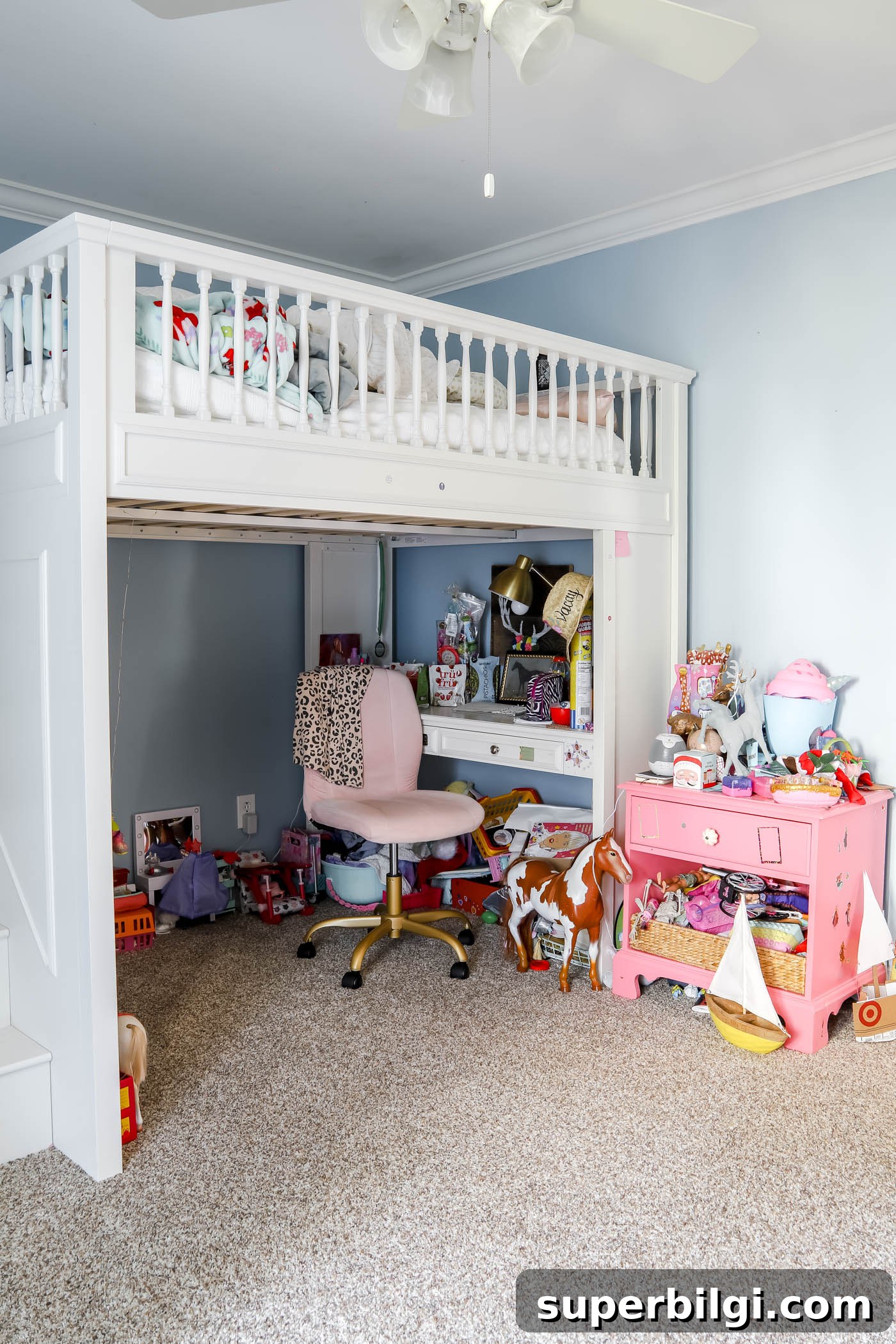 messy loft bed
