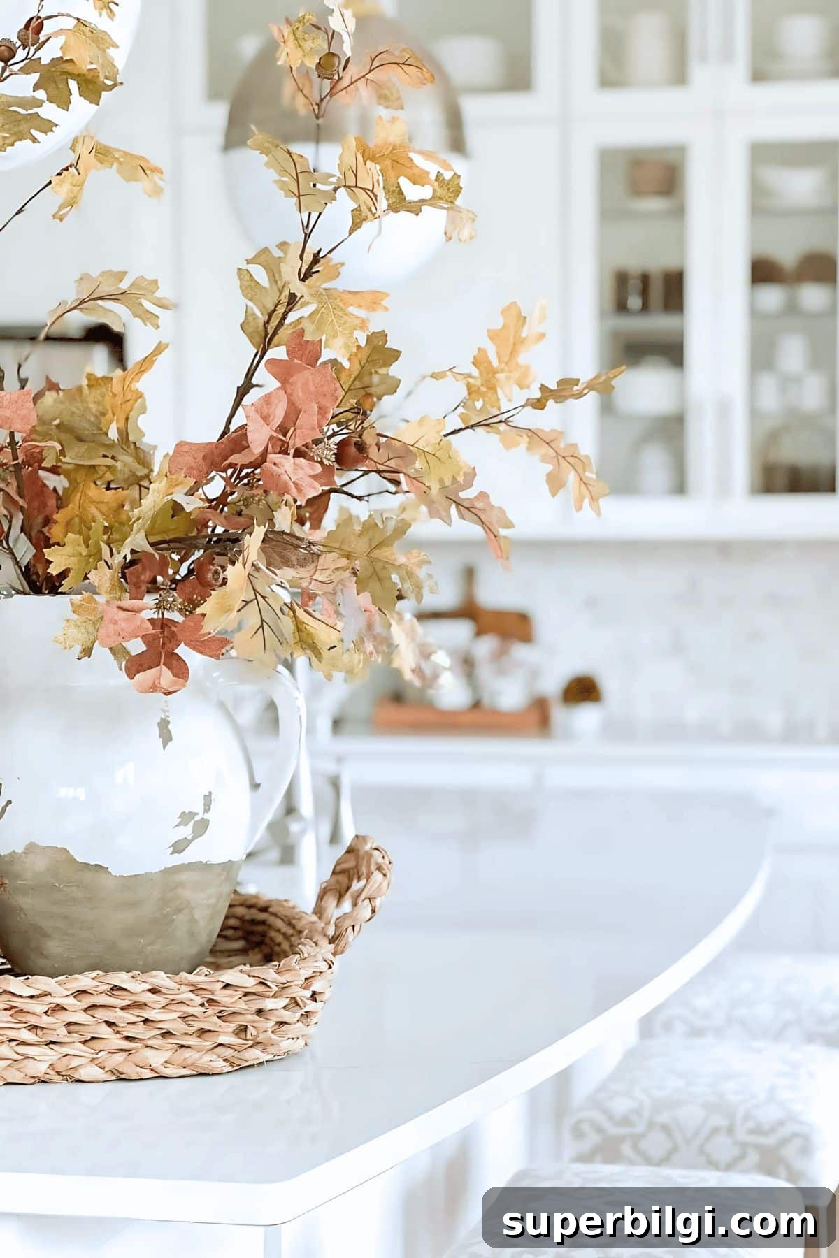 Fall Plate Display Ideas, Free Pumpkin Printables and Cozy Kitchen 12 warm up fall kitchen