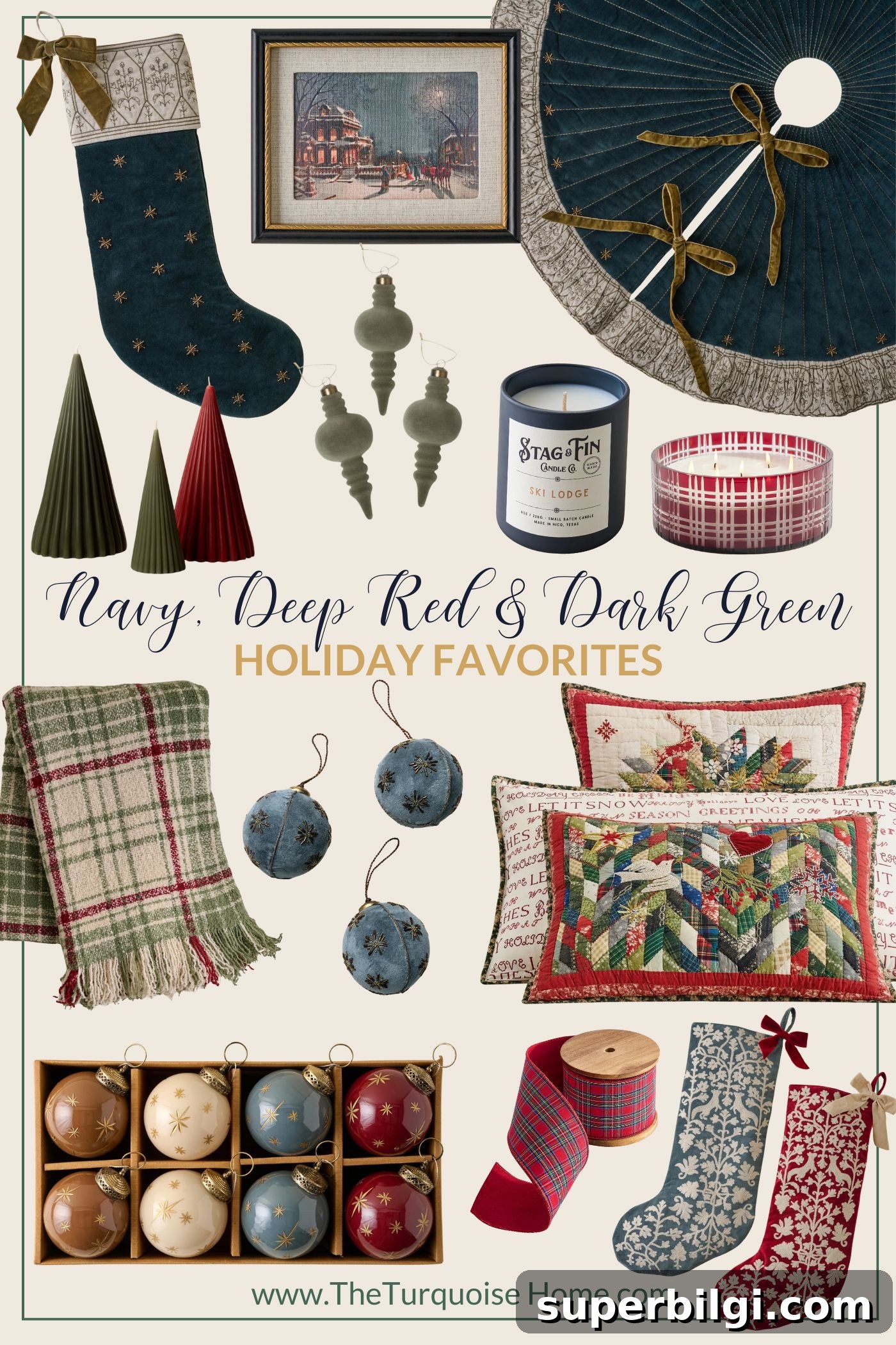 Christmas Decor Trends to Expect in 2025 5 Navy, Deep Red, Dark Green Christmas Decor 2025