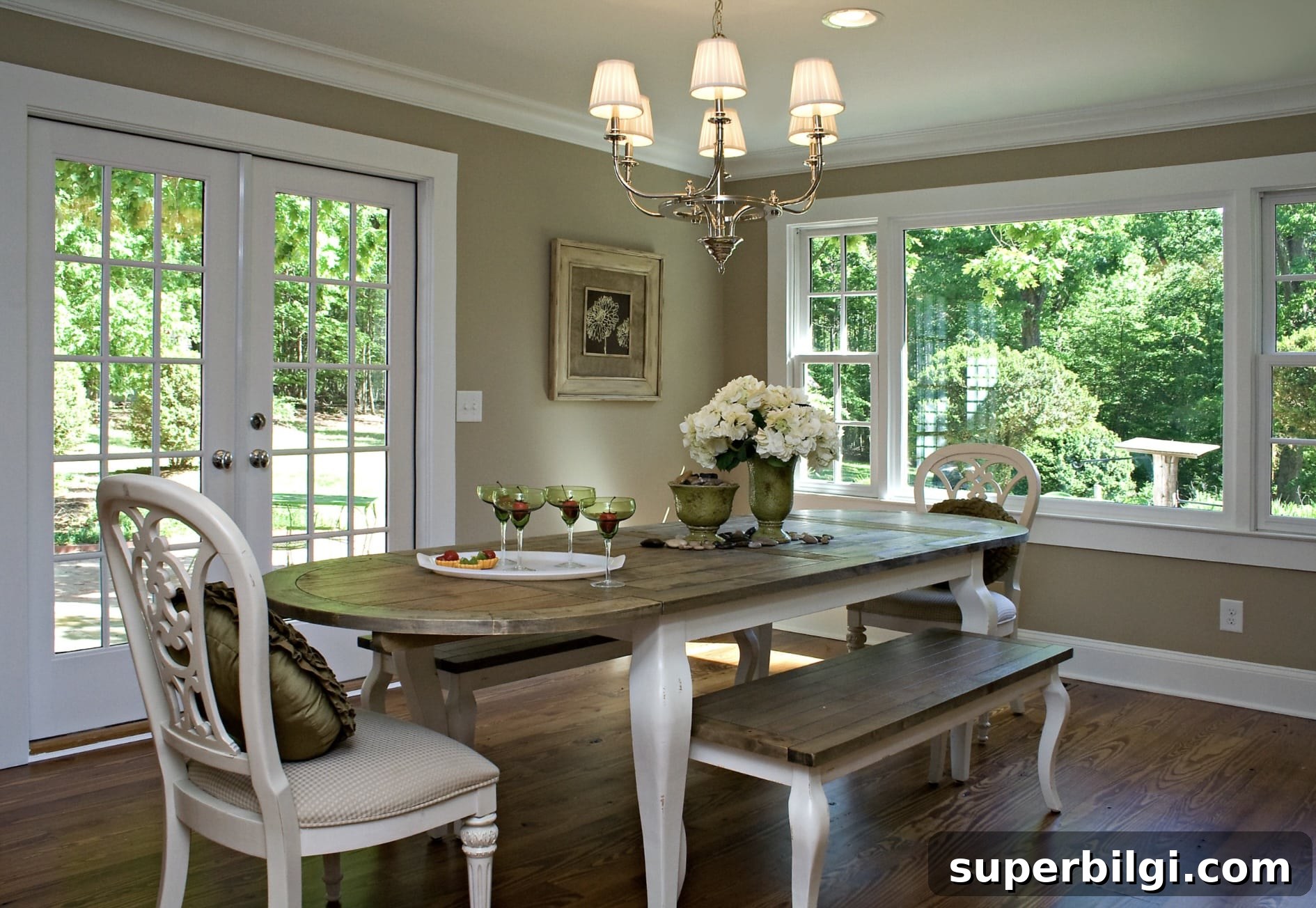 Sherwin-Williams Universal Khaki (SW 6150) Paint Color 9 dining room with universal khaki painted walls