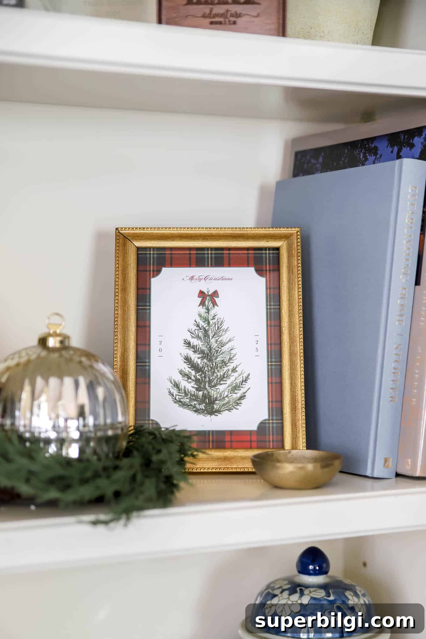 tree printable on a bookshelf.