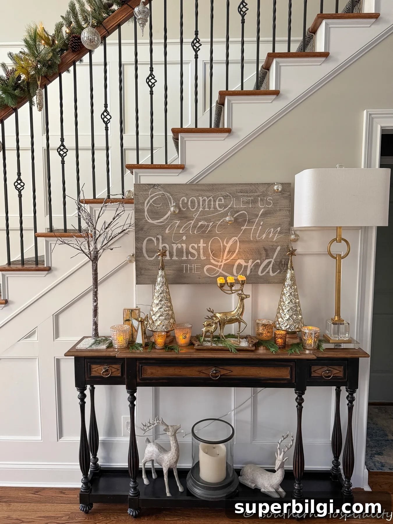 Festive Front Porch, Foyer & Dining Room