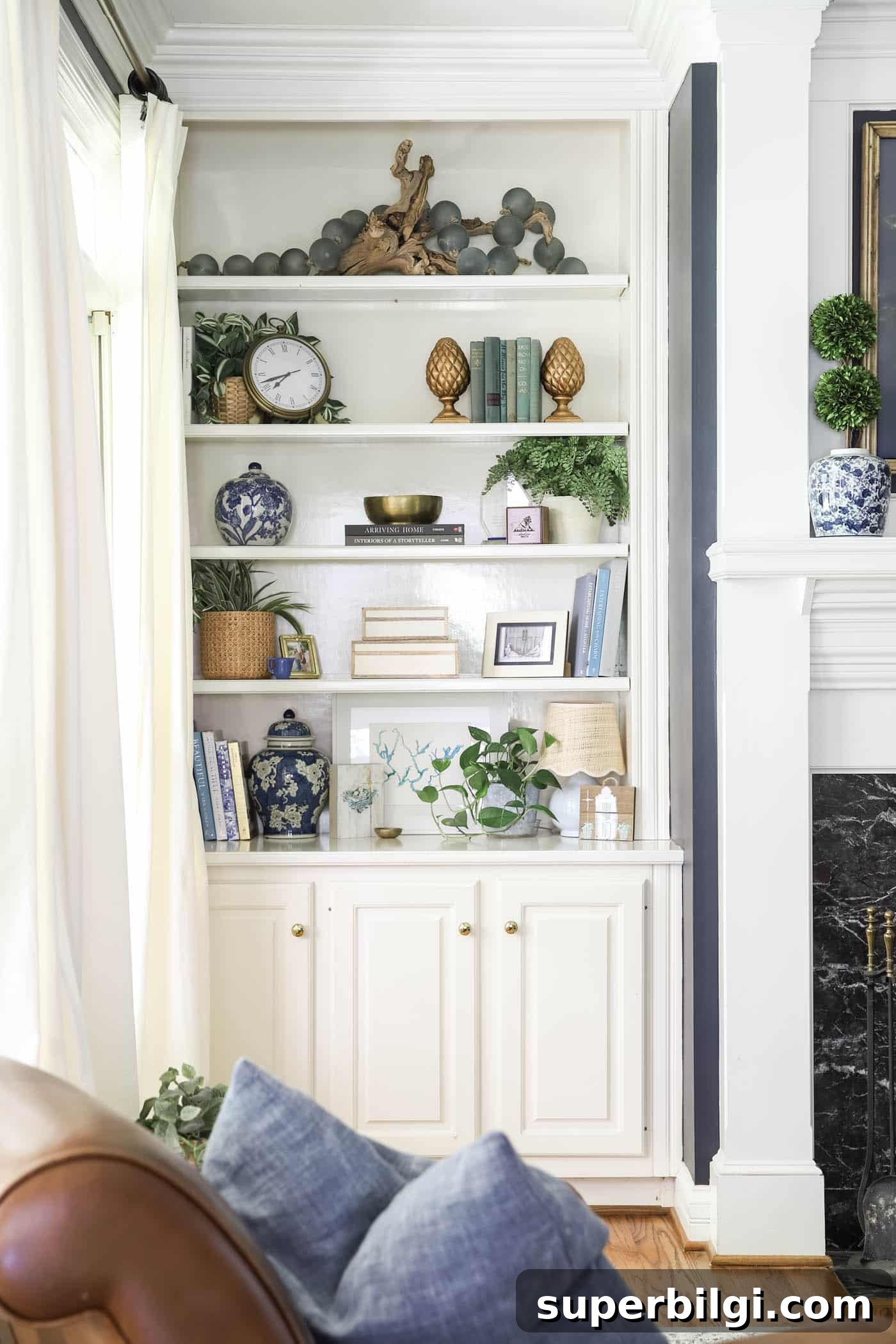 Smart Storage for Cozy Winter Bedrooms and Homemaking 6 built-in bookshelves
