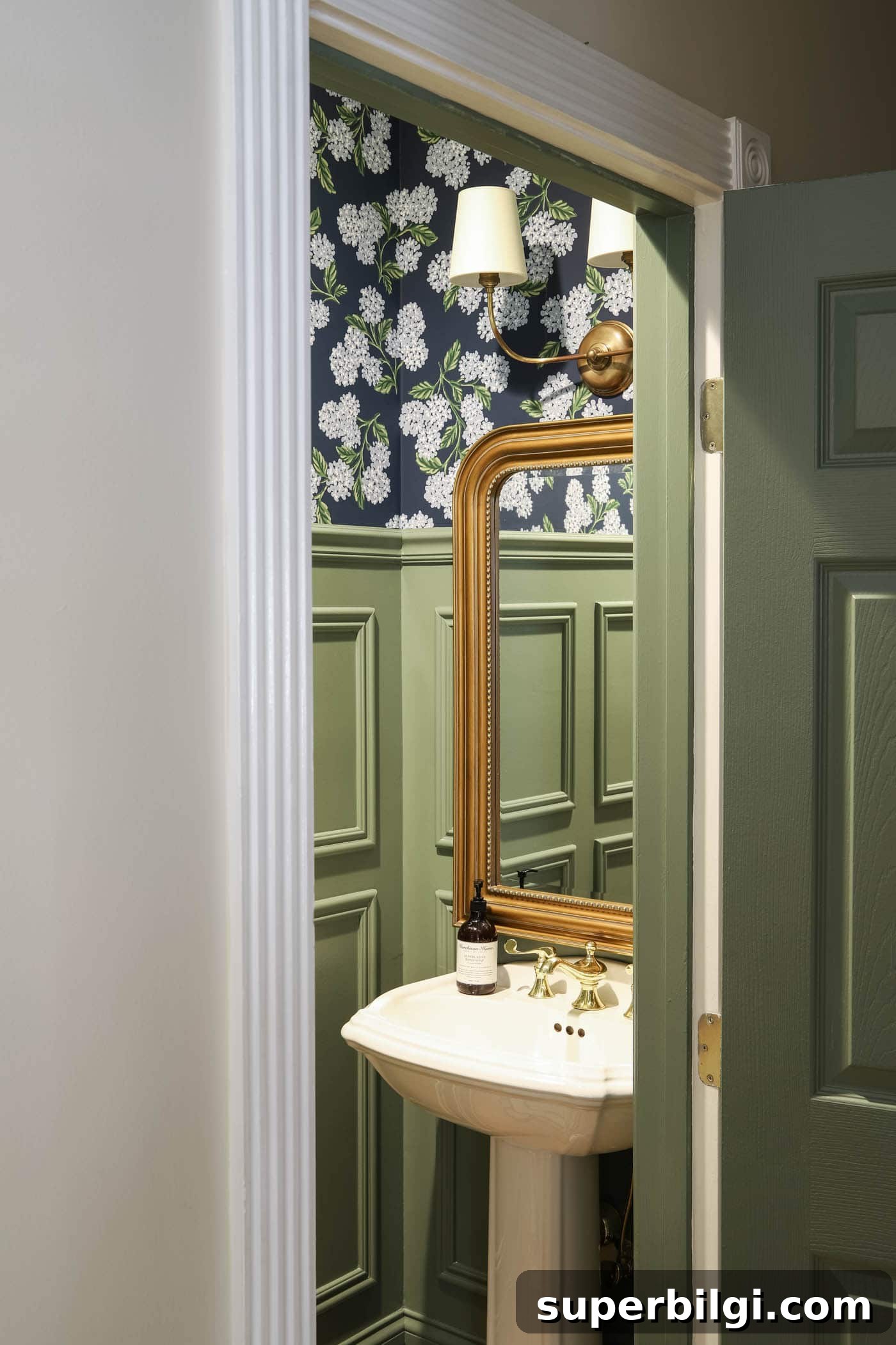 Six Years Later: Home Before-and-After Transformation Tour 3 blue and green powder room makeover