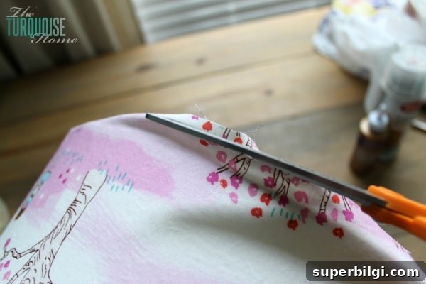 DIY Custom Lampshade: Step-by-Step Tutorial 9 How to Make a Custom Lamp Shade | TheTurquoiseHome.com