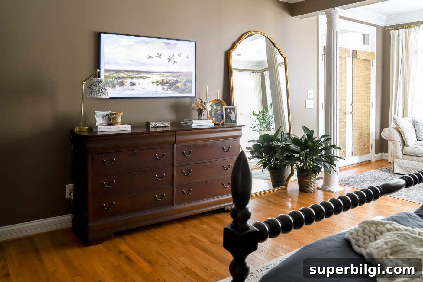 How an Oversized Floor Mirror Revitalized Our Bedroom Corner 3 large floor mirror for the bedroom.