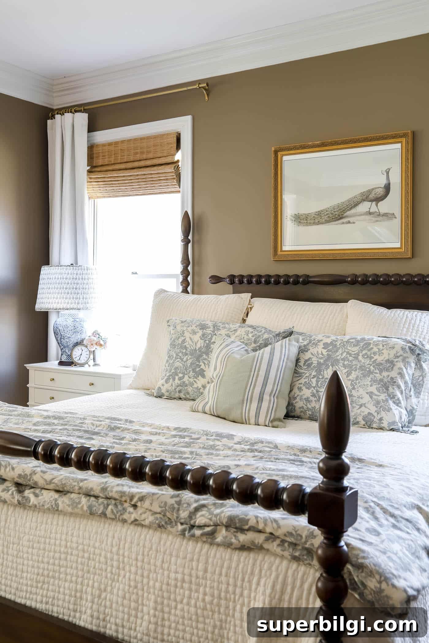 Spring Bedroom Decor Ideas to Instantly Refresh Your Space 3 toile bedding on bed for spring decor!