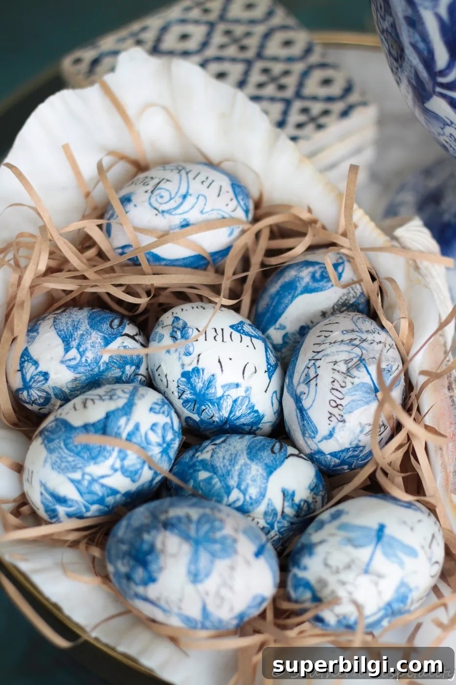 Easter DIY Projects, Egg Salad Recipe and Spring Decor Tips 4 how to decoupage chinoiserie Easter eggs